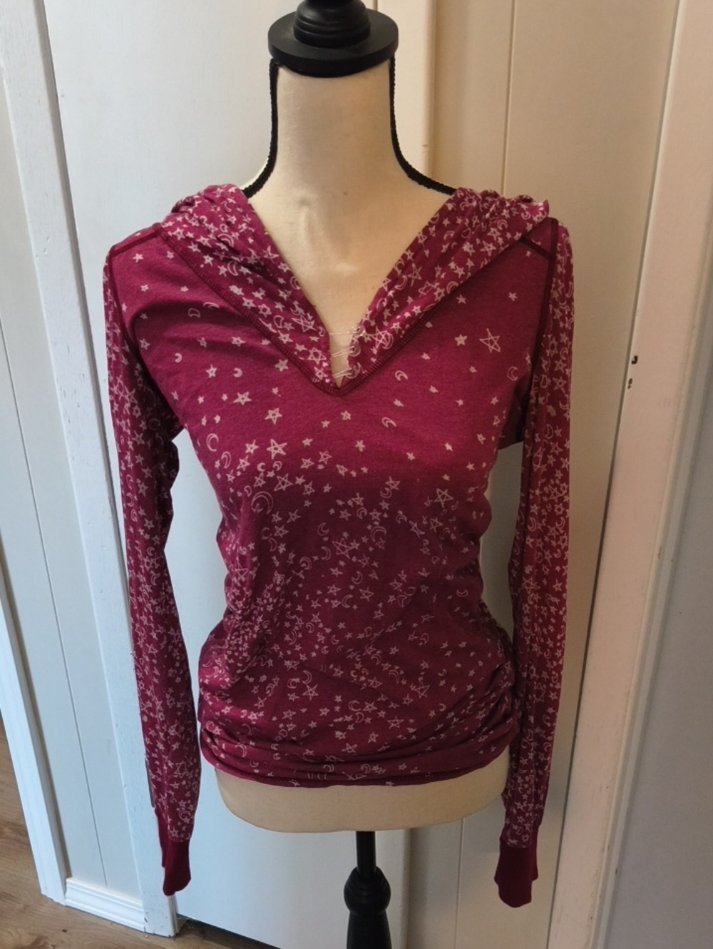 Free People Moon Star-Print Hooded Top